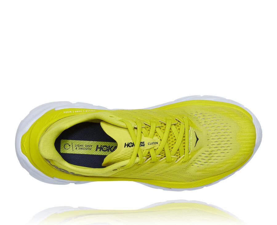 Hoka One One ランニングシューズ メンズ 蛍光 - クリフトン 縁 - KX2318590